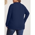 thumbnail image 2 of Mengpipi Womens Plus Size Tops Long Sleeve V-Neck Polo Shirts Pullover Sweaters Fall Winter 1X-5X, 2 of 9