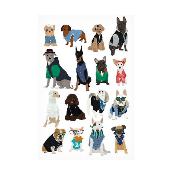 Trademark Fine Art Hanna Melin Cool Dog Print Canvas Wall Art