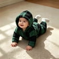 thumbnail image 6 of YHAJDS Girls Boys Winter Fleece Clothes Hooded Romper Snowsuit Footed Jumpsuit, 6 of 8