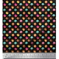 thumbnail image 1 of Soimoi Black Poly Georgette Fabric Donuts Food Decor Fabric Printed Yard 52 Inch Wide, 1 of 5