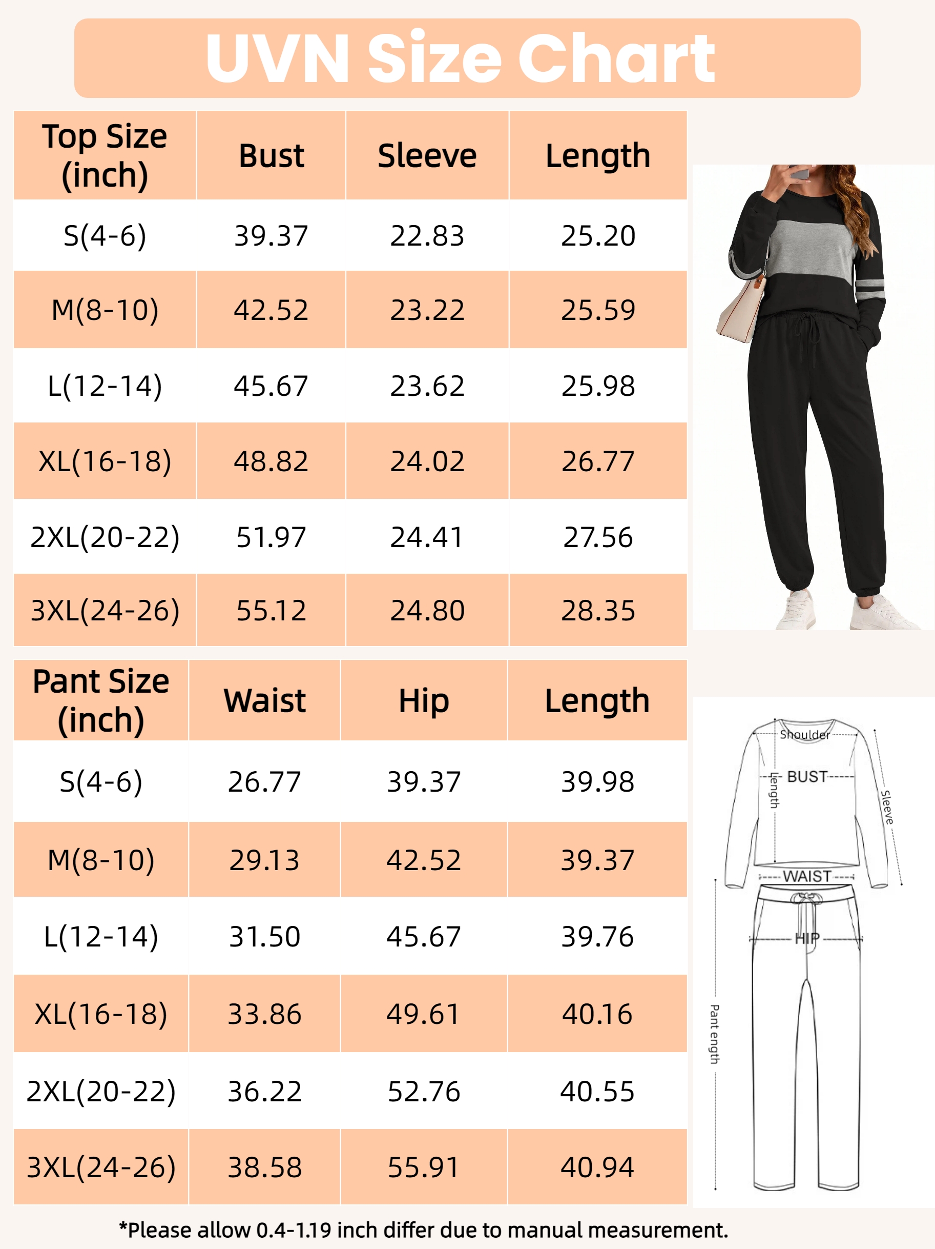 UVN Women's Color Block Striped Sweatsuit 2-Piece Set photo 2