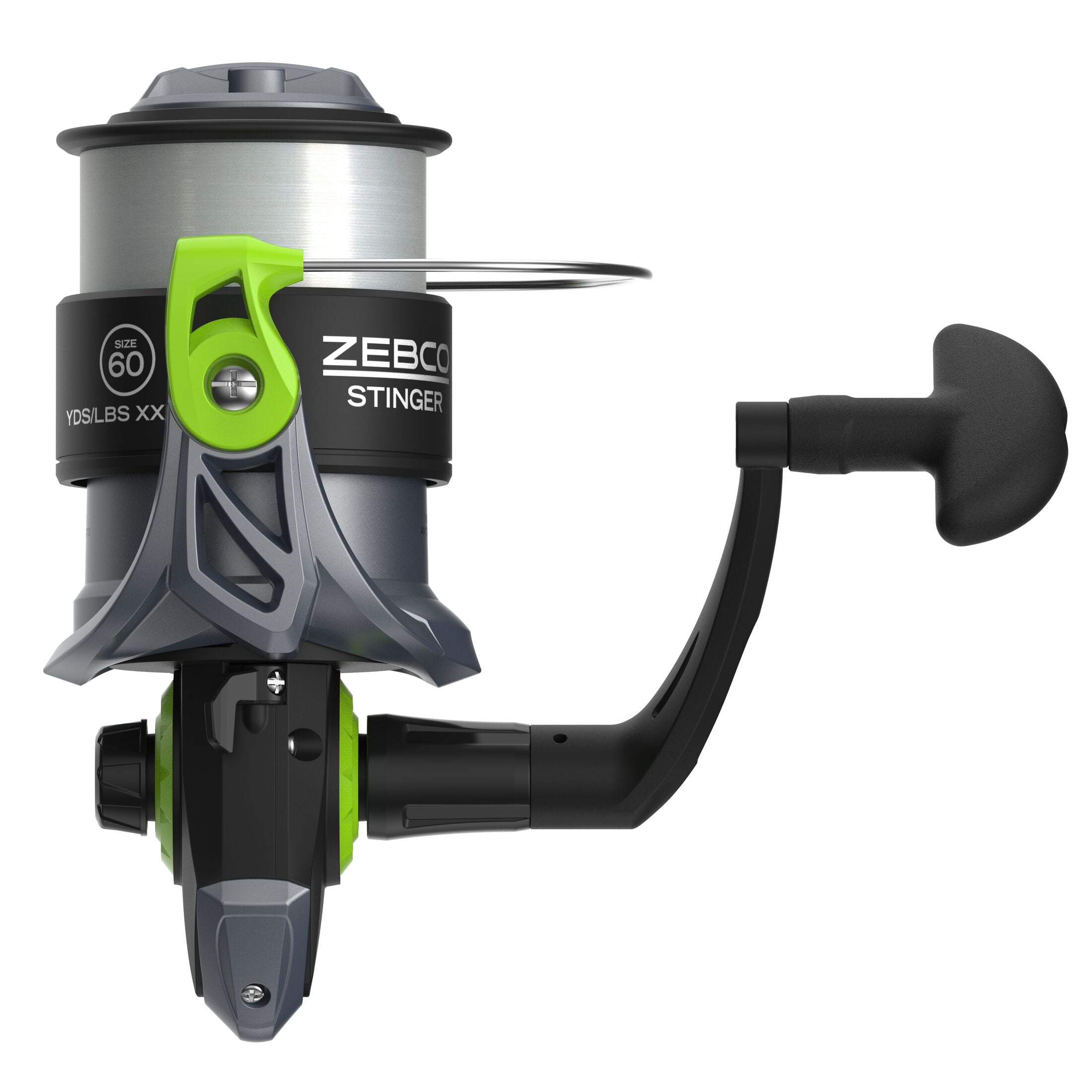Zebco Stinger Spinning Fishing Reel, Size 60, 5.0:1 Gear Ratio, 1+1 Bearings, 17-Pound Line (Clam Packaging)