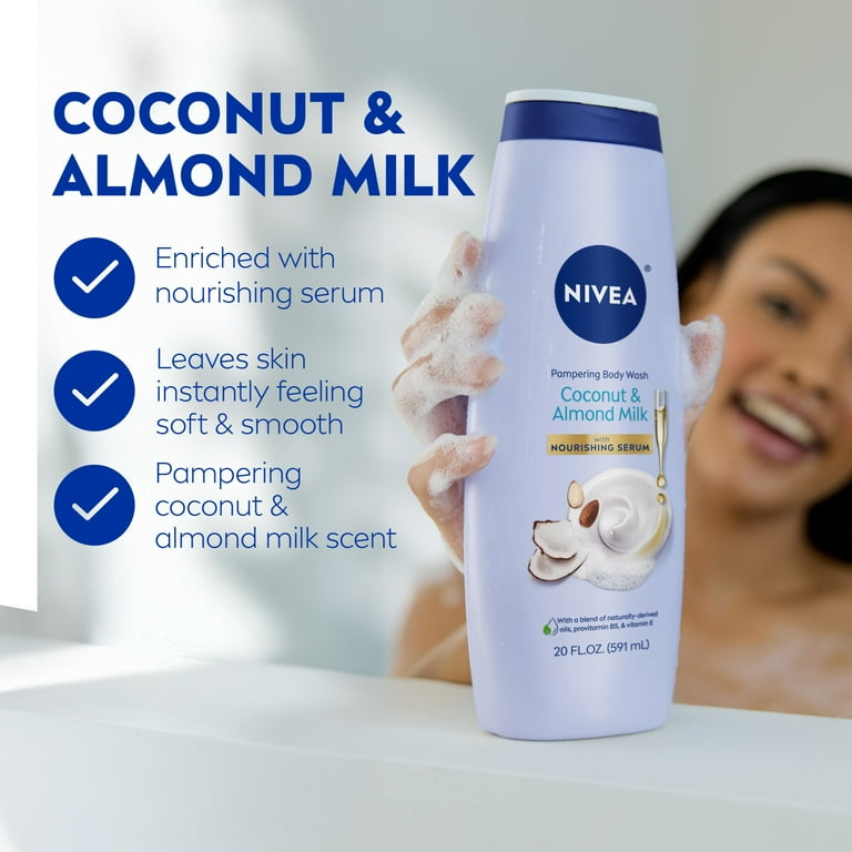 NIVEA Moisturizing Shower Gel, Coconut and Almond Milk Body Wash
