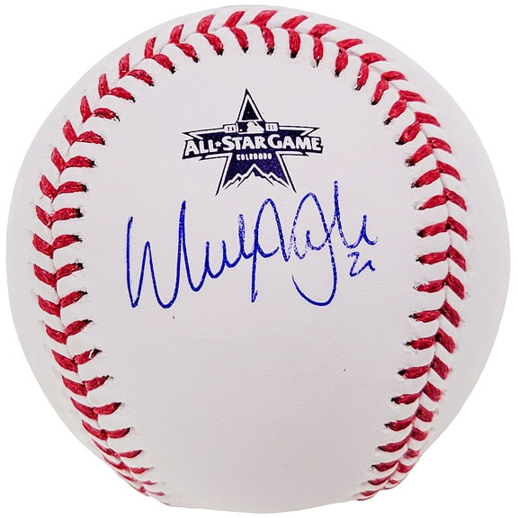 Walker Buehler Autographed Official 2021 All Star Game Logo Baseball Los Angeles Dodgers Beckett BAS QR #WL26647