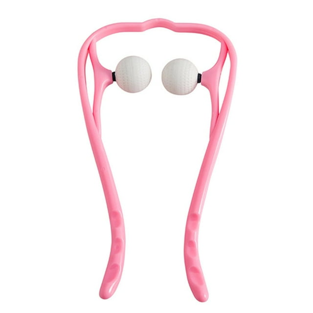 Hand Roller Neck Shoulder Dual Trigger Point Self Massager Relieve (Pink)