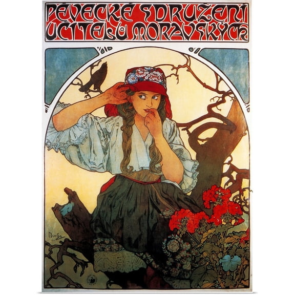 Great BIG Canvas | Rolled Alphonse Mucha Poster Print entitled Mucha Moravsky