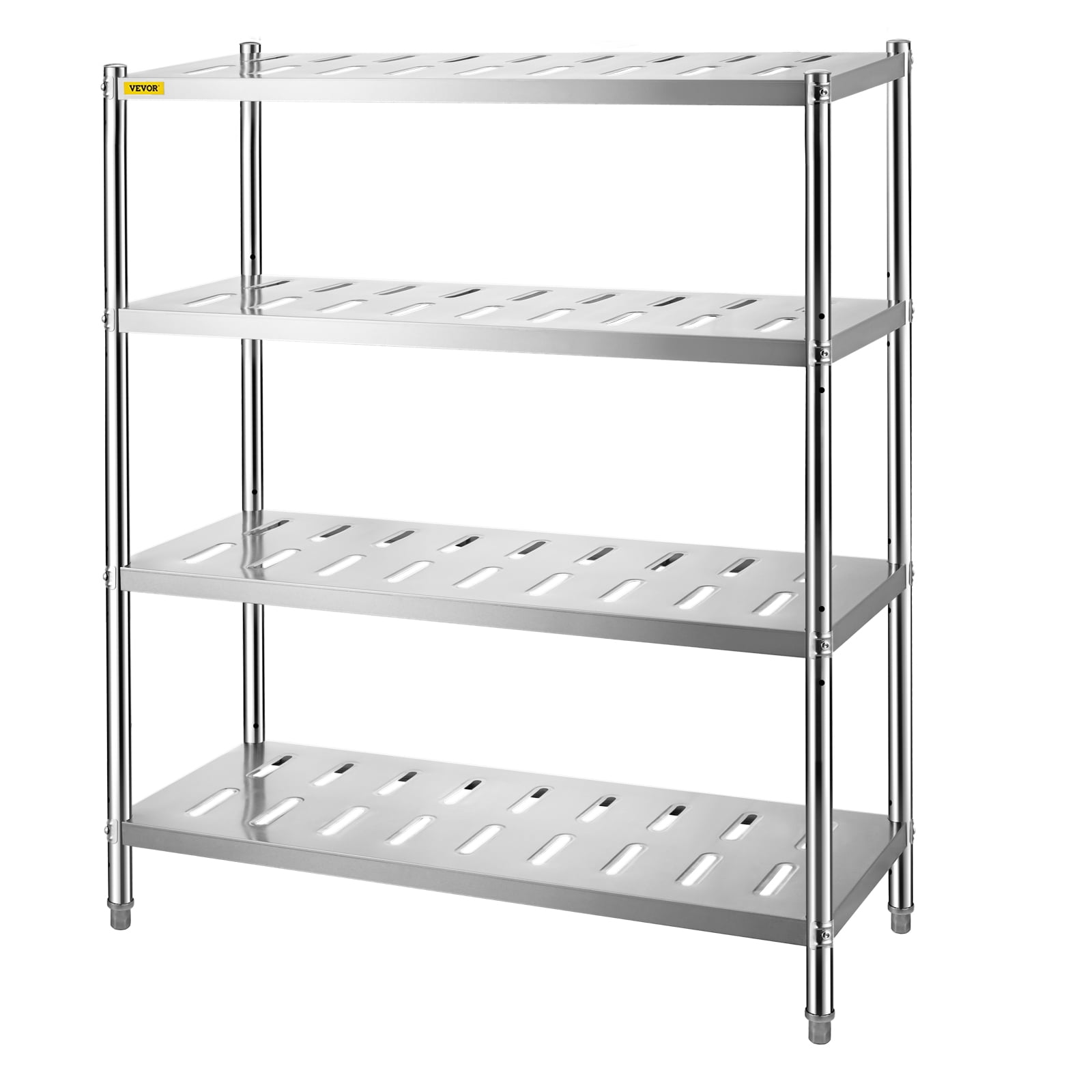 WEN RK7724-4 Four-Tier Industrial Steel Storage Rack with Adjustable  Shelving and 8000-Pound Capacity