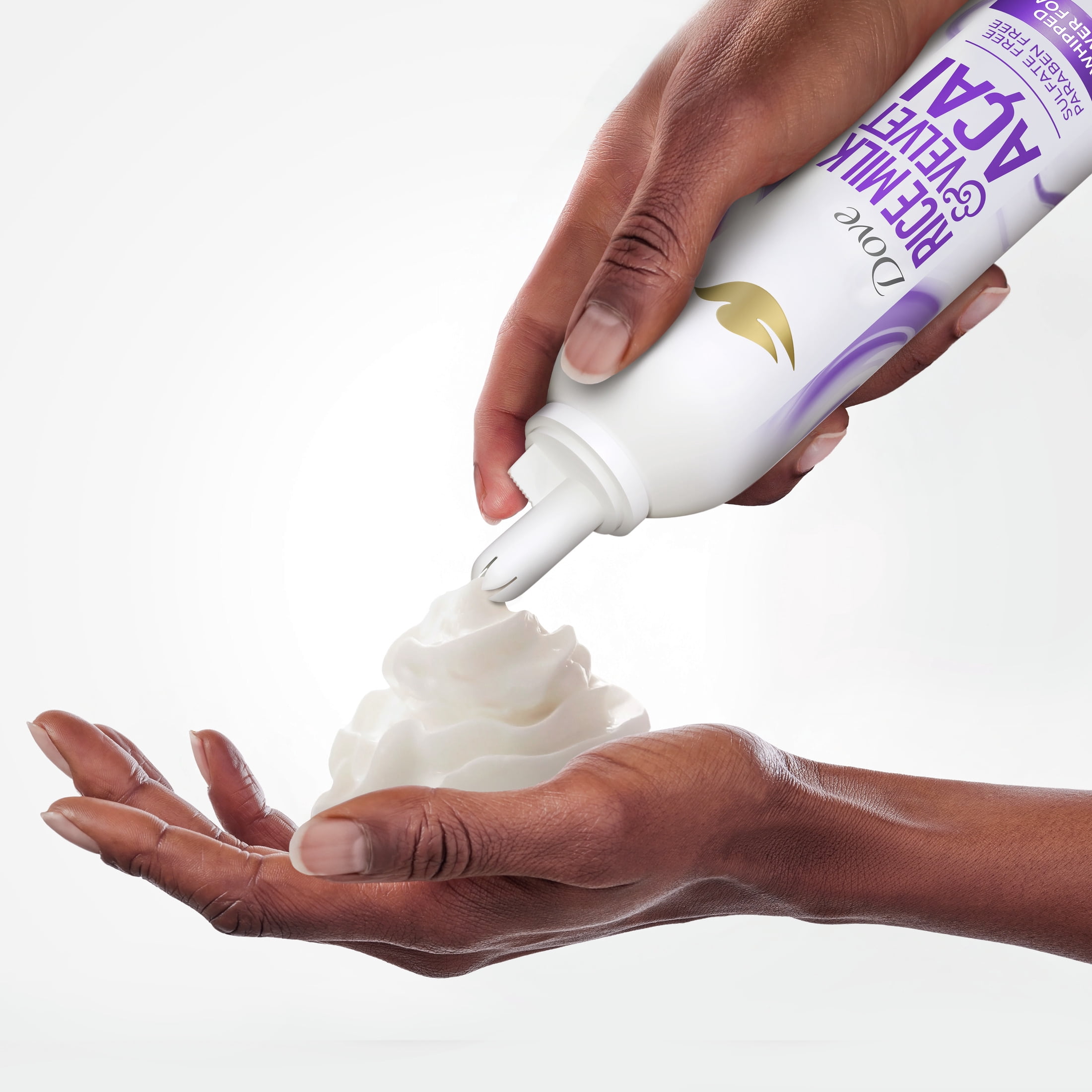 Dove Whipped Shower Foam Rice Milk & Velvet Acai, 10.3oz