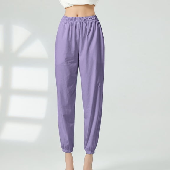 SIYUDAN Womens Trousers Casual Pants Purple Adult Baggy Pants Women Loose Work Pants For Women High Waisted Pants Women Fall Pants