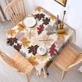 thumbnail image 2 of Autumn Fall Leaves Pattern Square Tablecloth,Waterproof Square Table Cover,Wipeable Spillproof Washable Table Cover for Home Kitchen Party Decor 42"X42"(107x107cm), 2 of 6