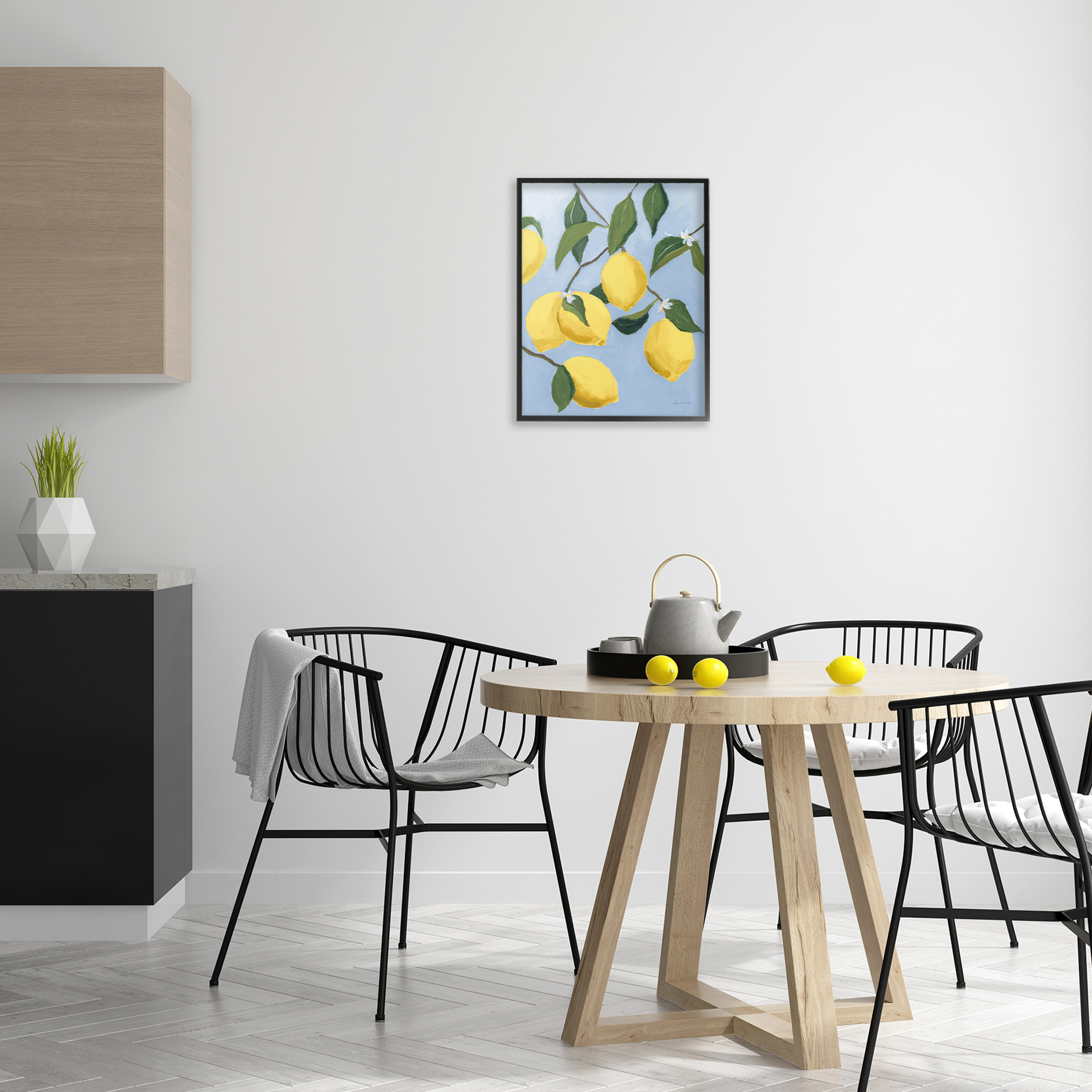 Stupell Industries Winding Lemon Tree Food & Beverage Painting Black Framed Art Print Wall Art, 16 x 20
