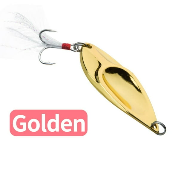 5g 7.5g 10g 15g 20g Spinner Spoon Metal Trout Pike Artificial Bait Treble Hook Fishing Lures Bass Tackle GOLD 20G