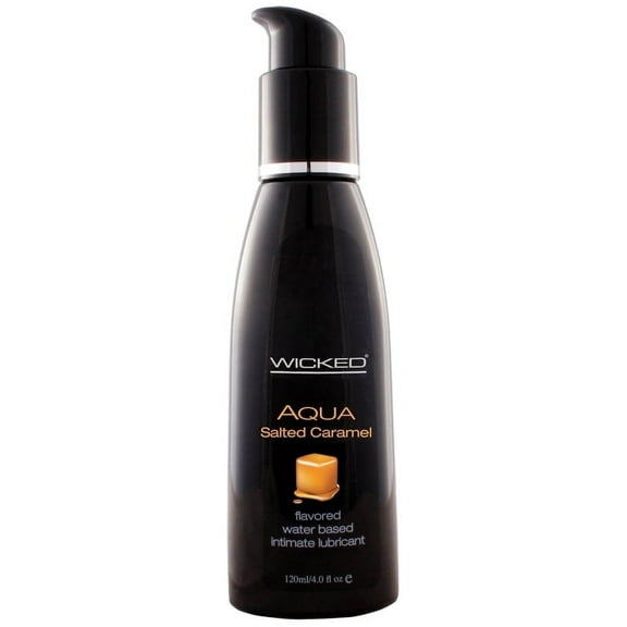 Wicked sensual care Aqua Flavored Water Based Unisex Lubricant - Salted Caramel - 4 oz, Liquids