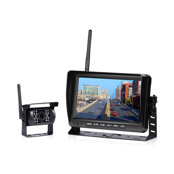 7 Inch Wireless Car Monitor Truck Screen IR Night Vision Reverse Backup Wifi Camera Parking System Display For Car ,Flexible Double Bracket Installation