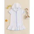 thumbnail image 5 of BemeyourBBs Toddler Terry Cloth Swim Cover Up Baby Boy Girl Swimsuit Wraps Short Sleeve Zipper Hooded Coverup Dress Towel Beach Bathing Suit Swimwear, 5 of 9
