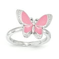 thumbnail image 1 of Bague Papillon en Émail Rose Stackable Expressions en Argent Sterling Taille 5, 1 of 3