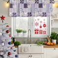 thumbnail image 5 of 2 Pack Valances for Window, Spring Floral Short Curtains for Kitchen Bedroom Living Room, Dark Purple Flowers Patchwork Grid Bohemia Rod Pocket Small Window Treatment Valance Drapes 54 x 18 Inch, 5 of 8