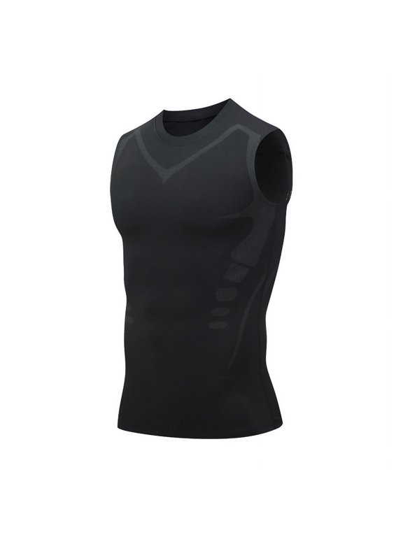 Ionic Shaping Vest For Men Ice-Silk Slimming Vest Body Shaper Compression Shirts Tank Top Tummy Control Sleeveles Fitness Shirts
