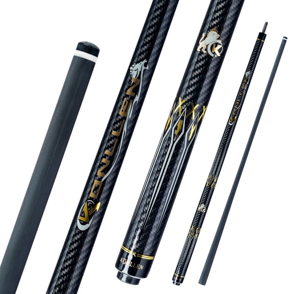 KONLLEN Carbon Fiber Pool Cue Stick  Professional Cues Full Carbon Technology Low Deflection 12.5mm 147cm 3/8 x 8 Joint