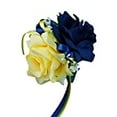thumbnail image 2 of Angel Isabella Angel Isabella Wrist Corsage - Navy Blue,Yellow, Rose Baby Breath Silk Faux Flower, 2 of 2