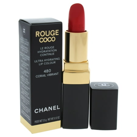 Rouge Coco Ultra Hydrating Lip Colour - 480 Corail Vibrant by Chanel for Women - 0.12 oz (Best Chanel Rouge Coco Lipstick)