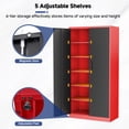 thumbnail image 4 of AUHUP 72" Metal Cabinet with Locking Doors and 5 Adjustable Shelves, Red Black Garage Storage Cabinet for Warehouse, Basement, Home Office, Tool File Storage Utility Cabinets, 4 of 9