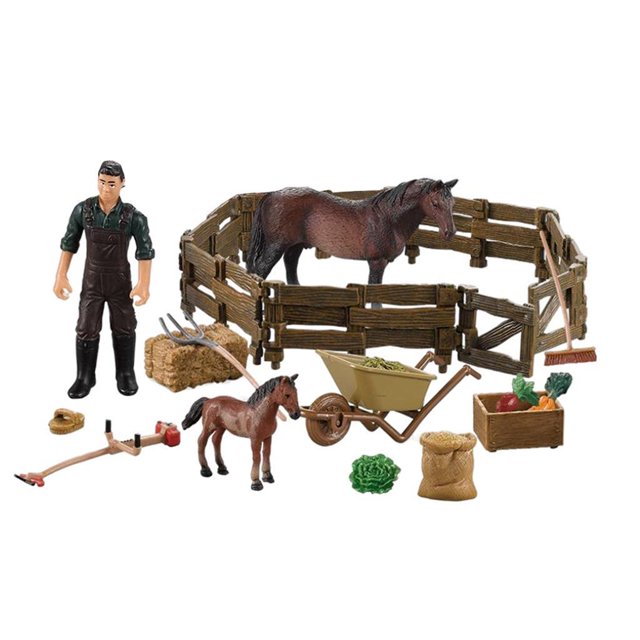 de Caballo Modelo Animal de Acción Juguete de Escena de Cobertizo de Caballo - B Sunnimix Mobiliario