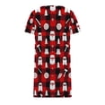 thumbnail image 4 of Wowcloth Woman's Christmas Homewear Pajama Dress, Casual Short Sleeve Loose Fit, Holiday-themed Sleepwear Robe for Festive Lounging and Home Relaxation, 4 of 8