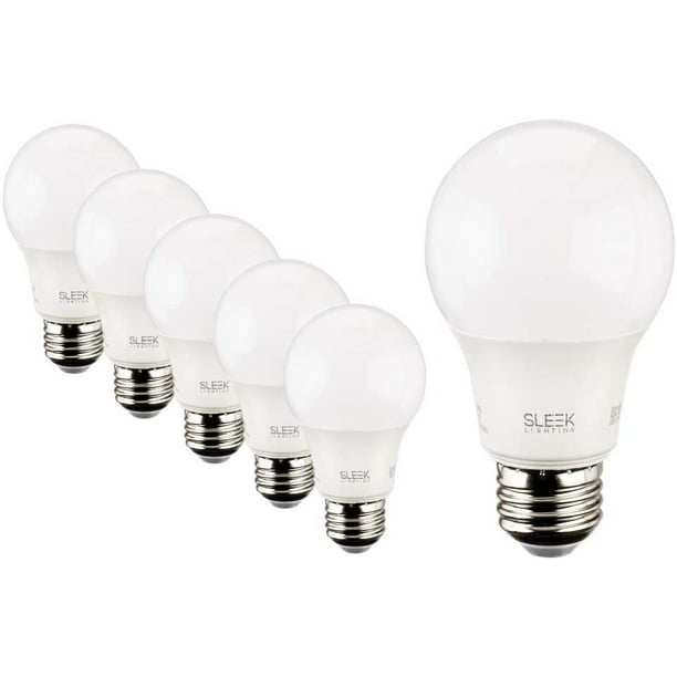 5.5W A19 Dimmable LED (6 Pack) - General-Purpose Household Lighting Bulb -Warm White (3000k) - 450lm, HL Chip, 240 E26, UL & ES Listed - 5.5 Watts of energy, 120 V - Walmart.com