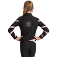 thumbnail image 2 of iEFiEL Girls Stand Collar Athletic Workout Tops Stripes Long Sleeve Sports Jacket Gym Running Zippered Coat Pink 6, 2 of 7