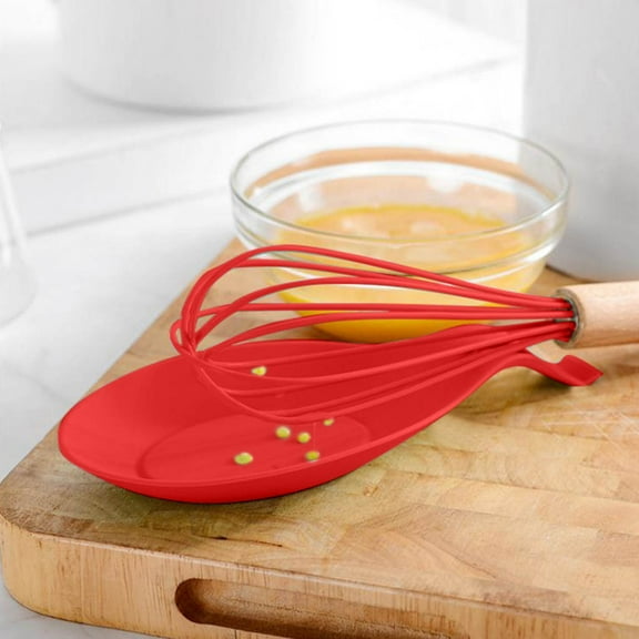 NICEME Silicone Spoon Rest for Stove Top Silicone Spoon Mat High Temperature Placemat Tray Kitchen Tool