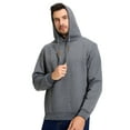 thumbnail image 3 of Tyhengta Mens Hooded Sweatshirt Casual Long Sleeve Drawstring Jacquard PlaidCloth Pullover Hoodies Darkgrey L, 3 of 8