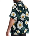 thumbnail image 3 of Daisy Men's Hawaiian Shirt, Button Down Poplin Short Sleeve Casual Summer Beach Printed Unisex Shirts, 3 of 6
