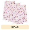 (3 pack) Parent's Choice Plush Baby Blanket, Rainbows, Infant Girl, Pink, 30 in x 36 in