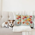 thumbnail image 4 of Ambesonne Shabby Flora Throw Pillow Cover 2 Pack, Floral Flower Leaf, 24", Dark Coral Mustard, 4 of 5