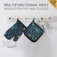 thumbnail image 4 of Yayeee Oven Mitts and Pot Holder Set of 2 Heat Resistant Kitchen Gloves Baking Hot Pad, Dark Star Map, 4 of 5