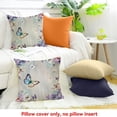 thumbnail image 4 of Pratyus Butterfly Flowers Pastel Colors Decor Holiday Pillow Case Set for Home Sofa Couch, 1 Pack, Soft Linen Material 18x18in, 4 of 5