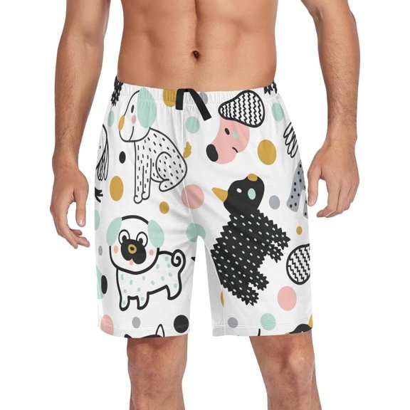 GZHJMY Dog Pajama Pants Short for Men, Lounge Pants Lightweight Men Pajama Bottoms with Drawstring Pockets, Christmas New Year Birthday Gifts, XX-Large