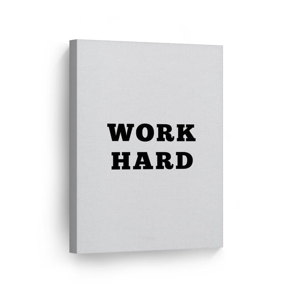 Smile Art Design Work Hard Black and White Lettering Motivational Canvas Wall Art Inspirational Wall Art Entrepreneur Quote Canvas Print Modern Office Decor Artwork Gift Ready to Hang 12x8