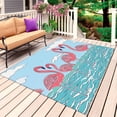 thumbnail image 4 of Outdoor Rug 3x5 ft Pink Flamingo Outdoor Large Area Rug Non Slip Rubber Hello Sunshine Cloud Sky Front Door Mat RV Rug Camping Carpet Patio Outdoor Rugs for Backyard Balcony Deck Porch Indoor, 4 of 9