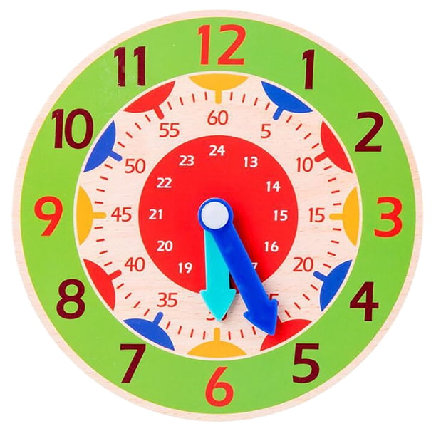 Reloj De Madera Montessori Para Niños, Juguetes Con Horas, Minutos Y Segundos, Relojes De Colores, Juegos