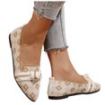 thumbnail image 1 of Womens Classic Knit Dress Shoes Ladies Spring Fall Mesh Pointed Toe Low Heel Slip on Ballet Flats Walking Oxfords Loafers, 1 of 8