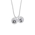 thumbnail image 2 of Delight Jewelry Silvertone Large Script Letter - D - 3/4'' Disc - Silvertone Script Initial Disc - I - Charm Necklace, 20"+3", 2 of 4