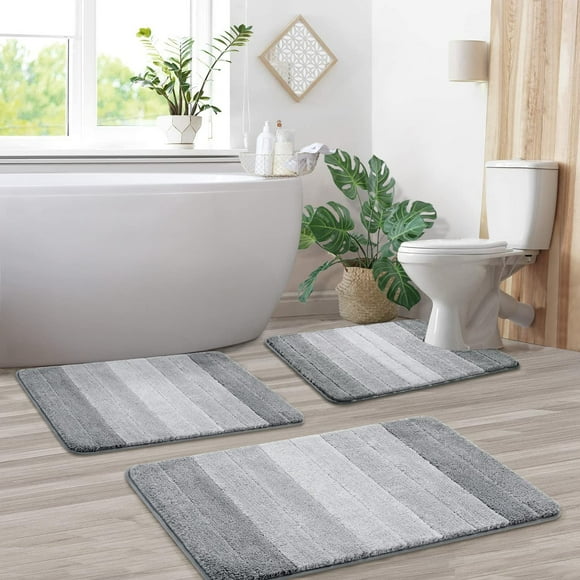 Juego de alfombras de baño Komson Ombre, 3 unidades con alfombras de baño en forma de U en C