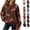 Brown, variant on Clossjun Football Print Sweatshirts for Women Oversized Crewneck Game Day Hoodies Casual Loose Fit Pullover Tops for Vacation L