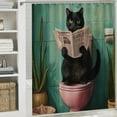thumbnail image 6 of Autua Cute Cat Washable Shower Curtain Set 100% Polyester Fiber Bathroom Curtain with Hooks 69"x72, 6 of 7