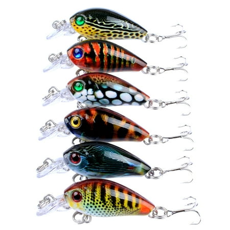 ASKMZ 6Pcs 4.5cm 4g Fishing Artificial Hard Lure Wobbler Water Fish Swim Bait