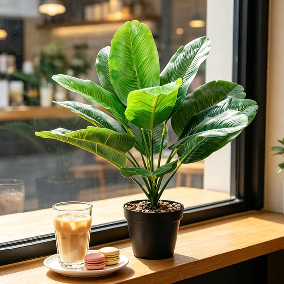 Gumesh Nearly Natural Artificial Dieffenbachia Plant Faux Greenery in Planter for Indoor Home Decor