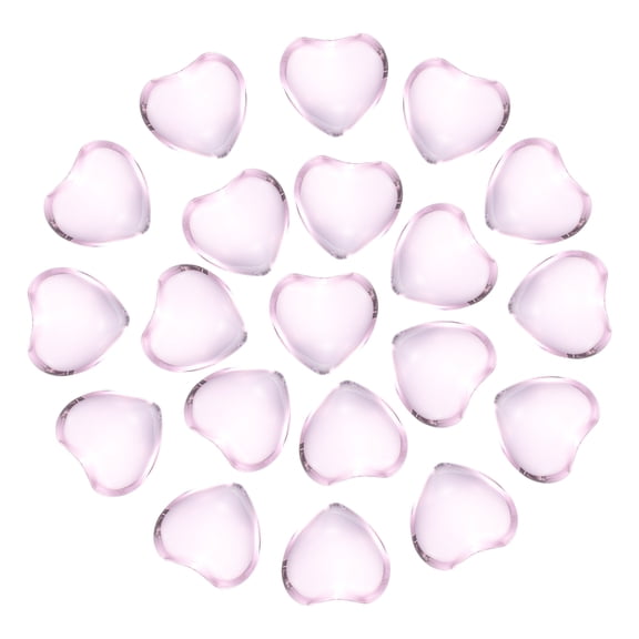 Uxcell 20Pcs Natural Heart Shaped Crystal Stone, 0.6 Inch 5/16" Thick Mini Polished Love Gemstone Crystal, Pocket Rock Engraved Worry Stones for Women Gift Meditation, Pink Quartz