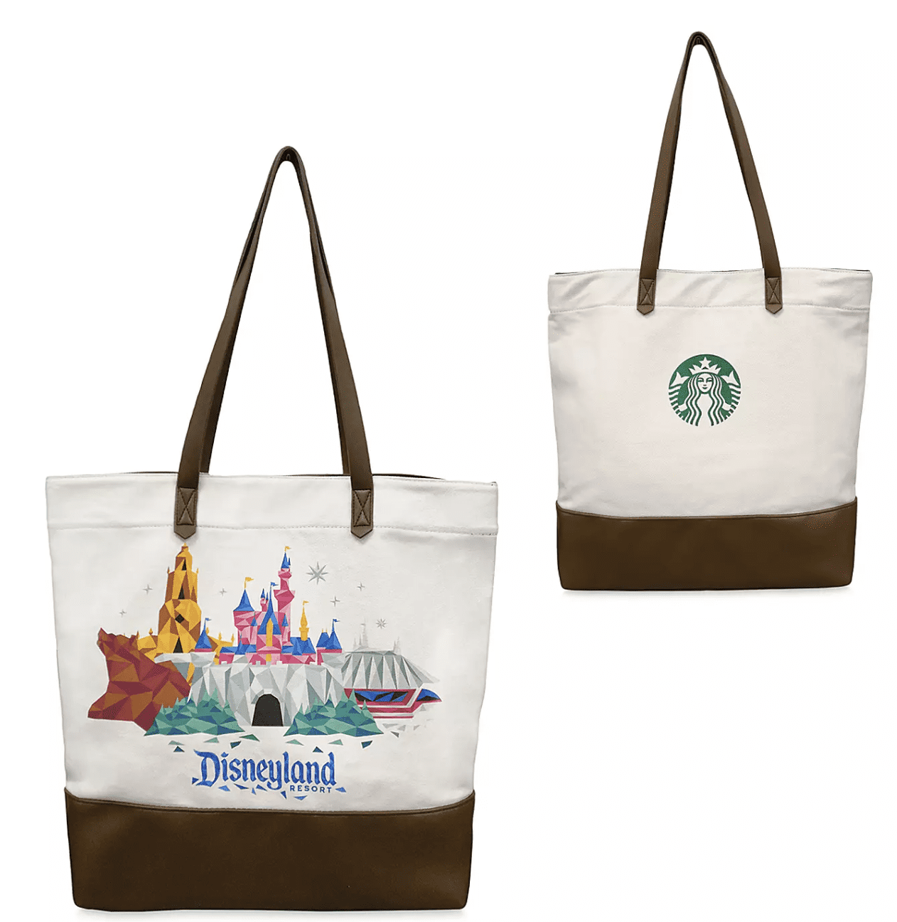☆Starbucks☆Disneyland Resort限定 パーク柄トートバッグ Disney 2021 Disneyland Resorts Starbucks Canvas Tote New